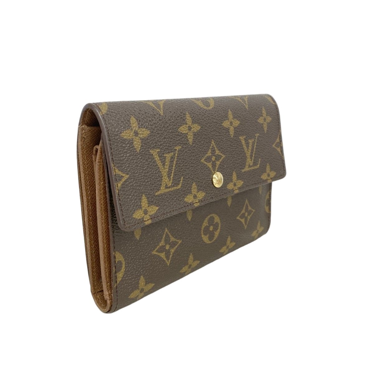 Louis Vuitton Trifold Wallet Monogram Porte Tresor Loue Tuy Papier Brown — view 2