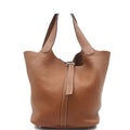 Hermes Picotin MM Gold Silver Taurillon Clemence Handbag