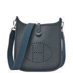 Hermes Evelyne TPM Shoulder Bag Taurillon Clemence Blue Orage