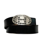 Hermes Belt Black Brown Evelyne Waist 94 30 Box Calf Togo Perforated Logo Buckle