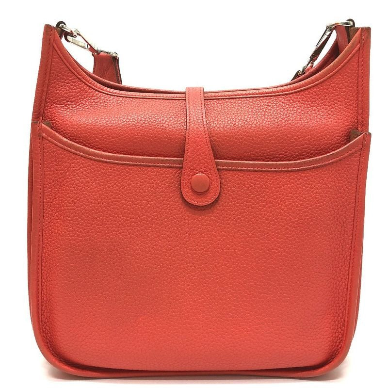 Hermes Shoulder Bag Evelyne PM 3 Taurillon Clemence Rouge Pivoine Red