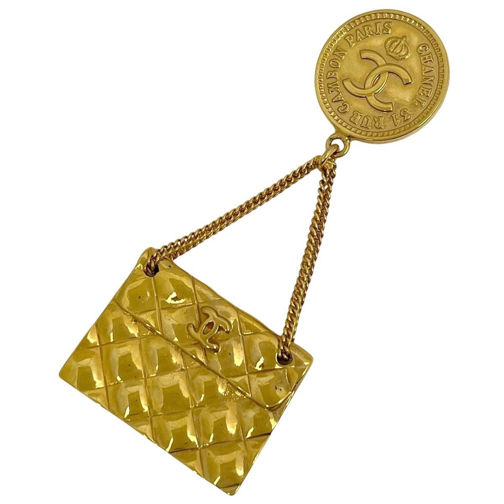 Chanel CC Logo Brooch Gold Plated