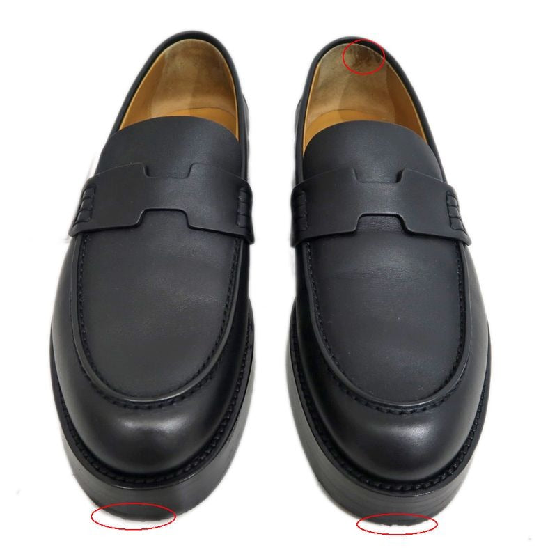 Hermes Moccasins Z Size 36 1 2 Black Leather Shoes — view 3