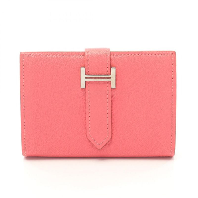 Hermes Card Case Bearn Mini Rose Azalea Leather — view 2