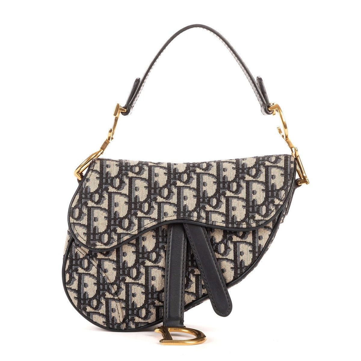 Dior Oblique Saddle Navy Diorissimo Canvas Shoulder Bag