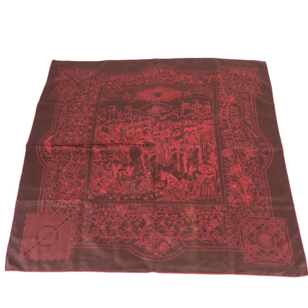 Hermes Tagged 90 Cavalcade de Mai May Cavalry Silk 100% Scarf Shawl