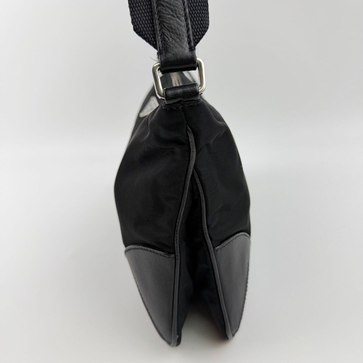 Prada Shoulder Bag Black Nylon Leather Vintage — view 5