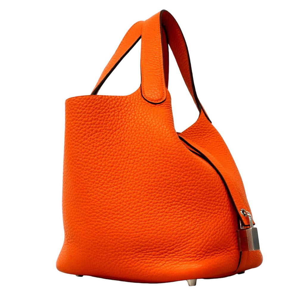 Hermes Handbag Picotin 18 Lock Taurillon Orange Silver — view 2