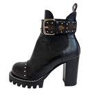 Louis Vuitton Studded Belt Side Gore Boots Star Trail Line Black