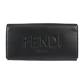 Fendi Continental Wallet Long 7 M0264 Calf Leather Black Silver Hardware