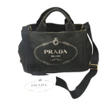 Prada 1 Bg439 Tote Bag Canapa Mini Black