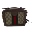 Gucci Ophidia Brown Gold GG Supreme Canvas Leather Shoulder Bag — view 2