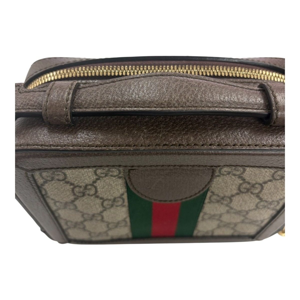 Gucci Ophidia Brown Gold GG Supreme Canvas Leather Shoulder Bag — view 5