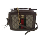 Gucci Ophidia Brown Gold GG Supreme Canvas Leather Shoulder Bag
