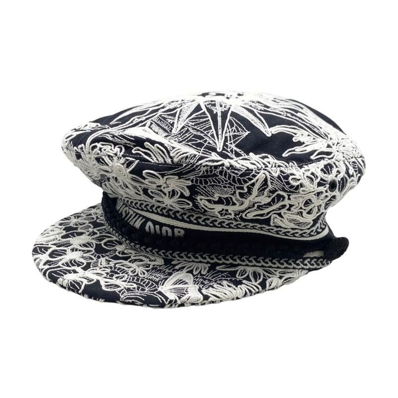 Christian Dior Sailor Cap Embroidered Design Travel 31 Rev920 X131 56 Size