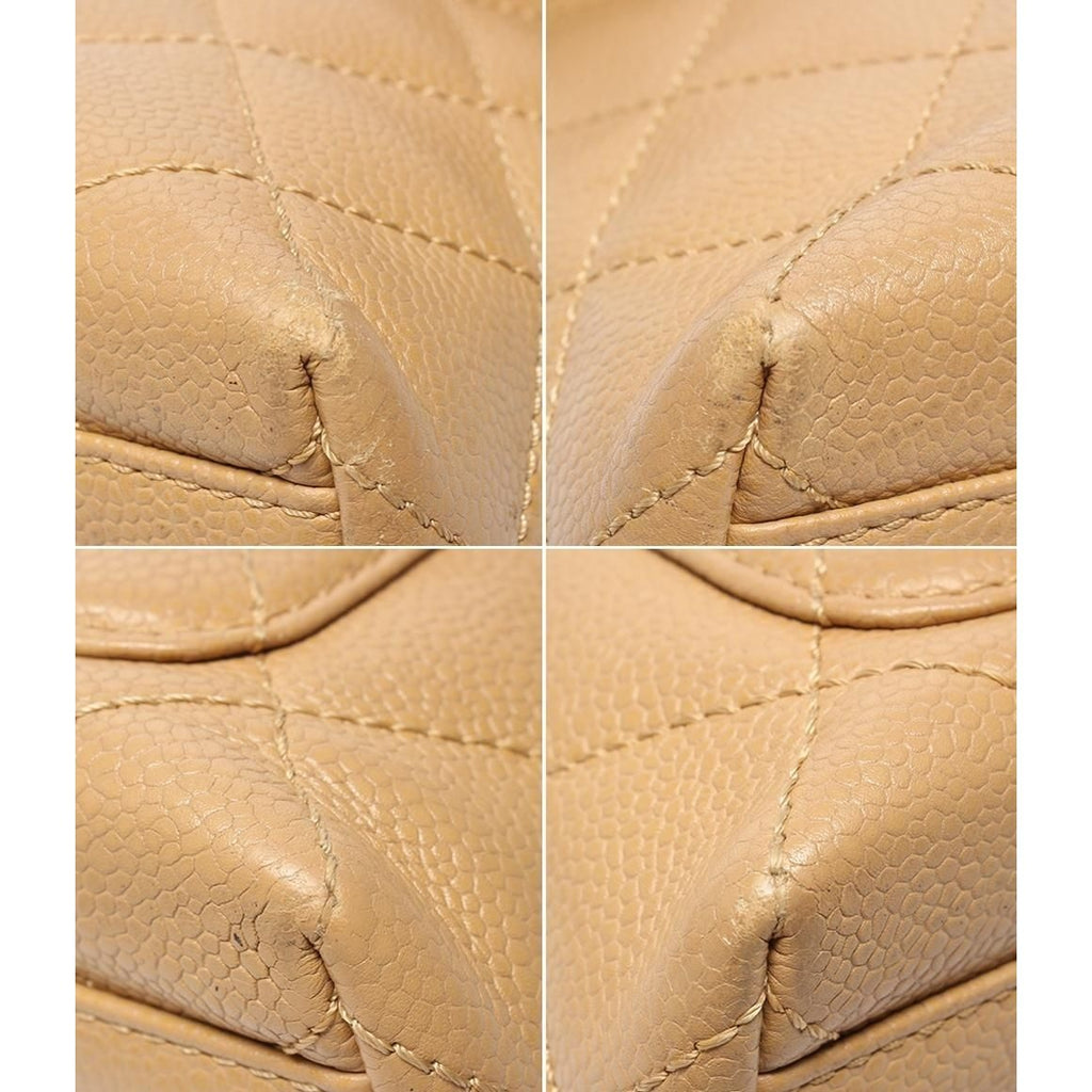 Chanel Handbag Gold Caviar Leather Quilted Top Handle — view 5