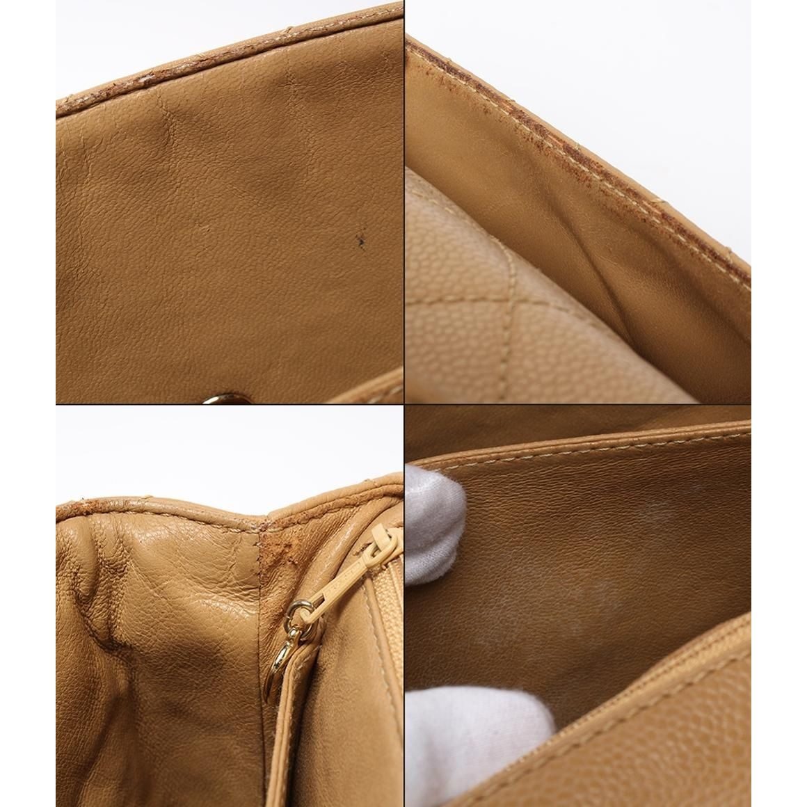 Chanel Handbag Gold Caviar Leather Quilted Top Handle — view 9
