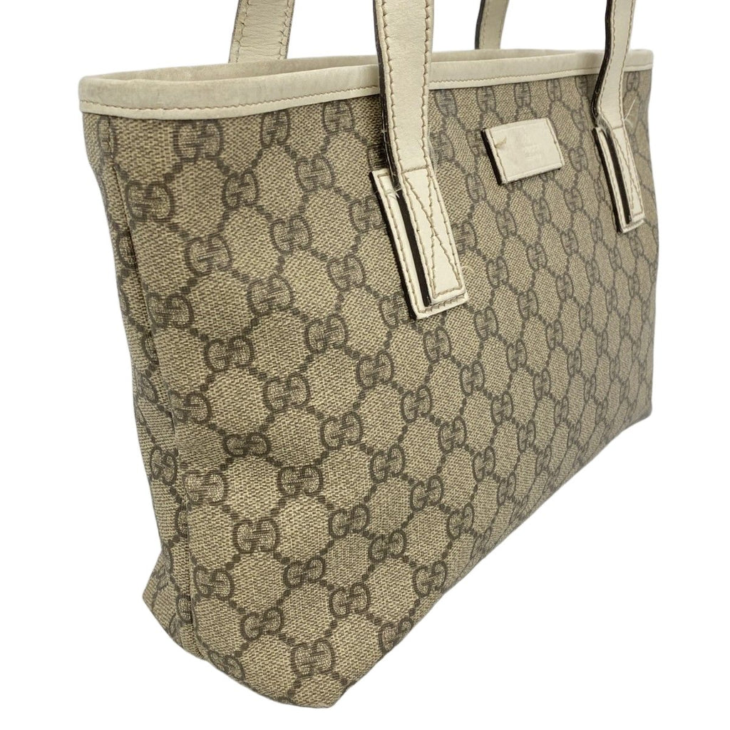 Gucci Tote GG Supreme Brown Beige Silver — view 2