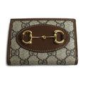 Gucci Horsebit 1955 Card Case Wallet Bifold Beige Ebony 92 tcg