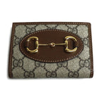 Gucci Horsebit 1955 Card Case Wallet Bifold Beige Ebony 92 tcg