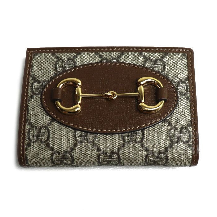 Gucci Horsebit 1955 Card Case Wallet Bifold Beige Ebony 92 tcg