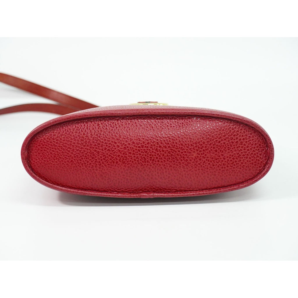 Dior Leather Shoulder Bag Pochette Red — view 3