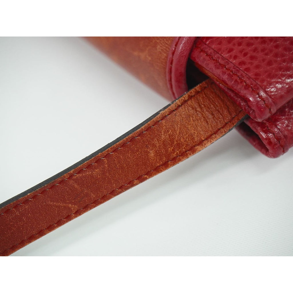 Dior Leather Shoulder Bag Pochette Red — view 5