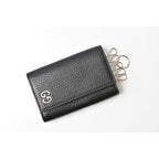Gucci Key Case Holder 6-stack Leather GG Logo Black Silver — view 2