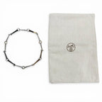 Hermes Molle Buffalo Horn Silver Necklace Brown — view 2