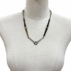 Hermes Molle Buffalo Horn Silver Necklace Brown — view 4
