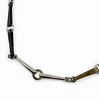 Hermes Molle Buffalo Horn Silver Necklace Brown
