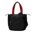 Prada Cago Small 2-Way Shoulder Bag Black Red Nylon