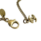 Chanel with Rice CC Logo Heart Motif Plastic Rhinestone Necklace Black — view 3