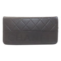Chanel Quilted Silver Long Wallet