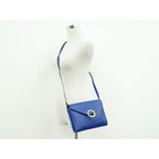 Celine Circle Logo Shoulder Bag Pochette Leather Blue — view 7
