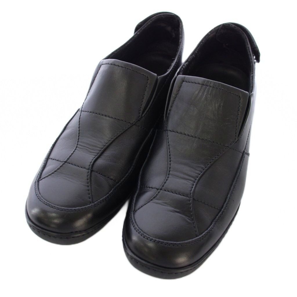 Gucci Slip on Shoes Leather 35.5 Black TK