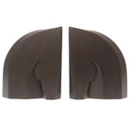 Hermes Bookends Set Wood Taurillon H Brown Rouge Book Stand 0110