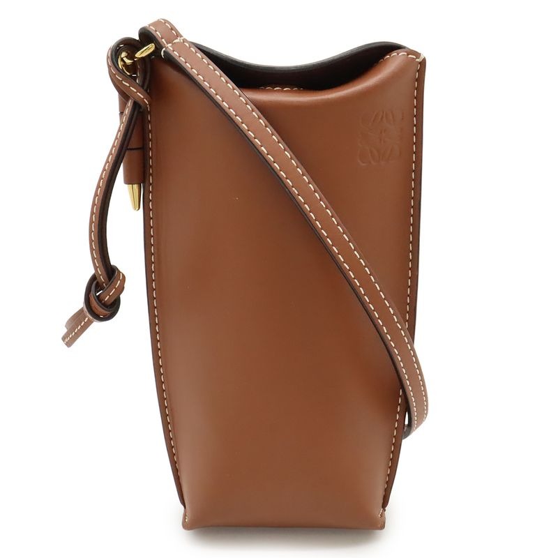 Loewe Anagram Gate Pocket Shoulder Pouch Pochette Calfskin Leather