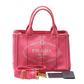 Prada 1 Bg439 Cotton Canvas Tote Bag Canapa Mini Pink