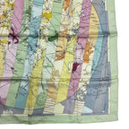 Hermes Carre 90 Scarf le Monde Est Vaste Pattern 100% Silk Green — view 4