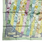 Hermes Carre 90 Scarf le Monde Est Vaste Pattern 100% Silk Green — view 5