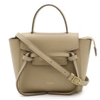 Celine Pico Belt Bag Handbag Mini 2-Way Shoulder Leather Sand