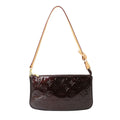 Louis Vuitton Monogram Vernis Pochette Accessoires Hand Bag Leather Amaranth