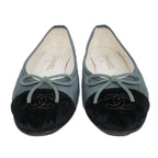 Chanel Valerie Nash Dark Green Black 36 C Velvet Shoes — view 3