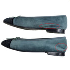 Chanel Valerie Nash Dark Green Black 36 C Velvet Shoes — view 4