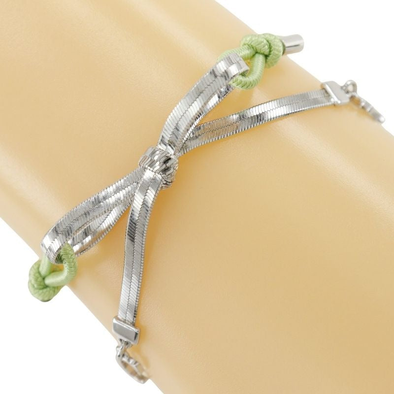 Dior CD Ribbon Metal And Rubber Silver Yellow Green 4.6 g Bracelet — view 2