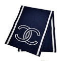 Chanel Reversible Muffler Navy Coco Mark 2025 Cruises Aaa710 Scarf