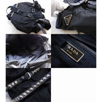 Prada Nuvera Nylon Studded Backpack Black 1 Bz811 7 J K1000 — view 3