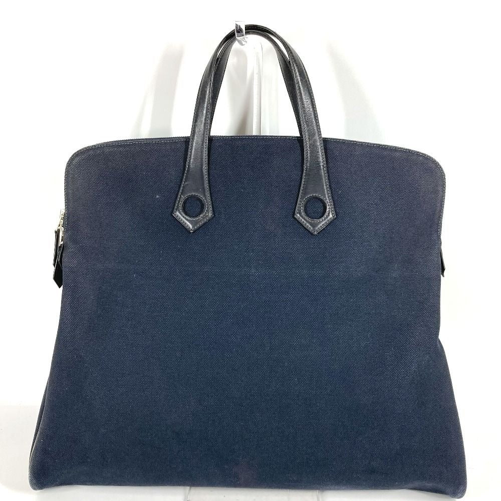 Hermes Handbag Sac Ibou Gm Leather Canvas Black