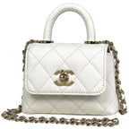 Chanel CC Logo Mini 2-Way Chain Shoulder Bag Quilted